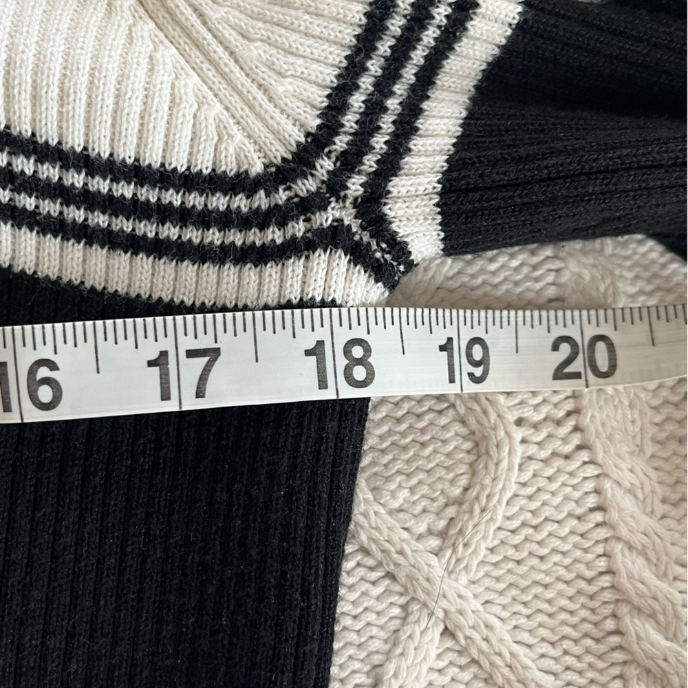 Worthington essentials Black & White Ribbed Sweater Women’s Size Large - Picture 14 of 14
